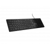 Teclado multimédia fino com fios NATEC HERRING — preto, layout low-profile, teclas multimédia