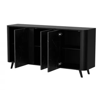 Cómoda Cama Meble VOLARE 151 x 39 x 75 cm, preto / San Sebastian
