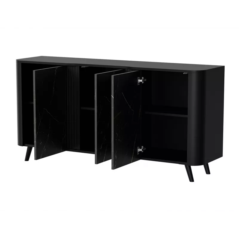 Cómoda Cama Meble VOLARE 151 x 39 x 75 cm, preto / San Sebastian