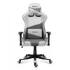 Cadeira gaming Huzaro Force 6.2 tipo balde (assento concha) cinzenta, branca