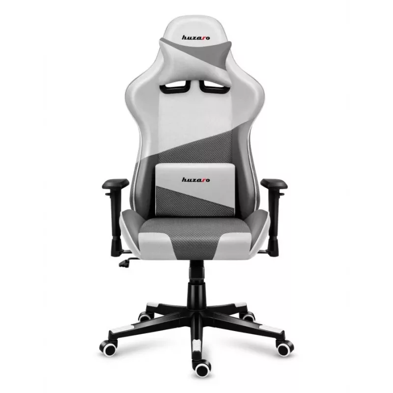 Cadeira gaming Huzaro Force 6.2 tipo balde (assento concha) cinzenta, branca