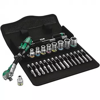 Wera Zyklop Speed 8100 SA 6 conjunto de roquete com pontas e chaves de caixa, 28 pcs.