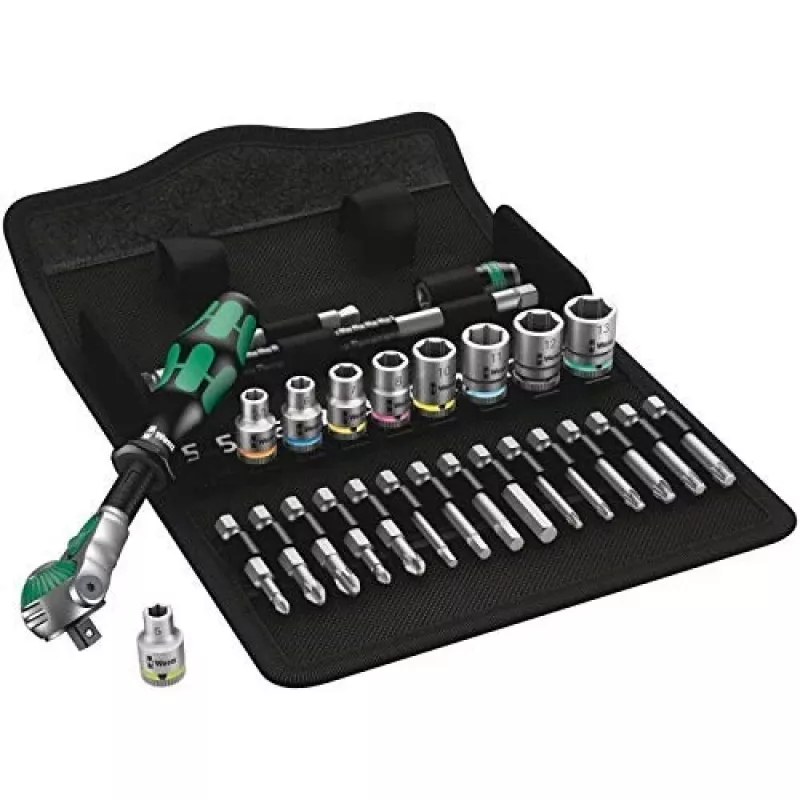 Wera Zyklop Speed 8100 SA 6 conjunto de roquete com pontas e chaves de caixa, 28 pcs.