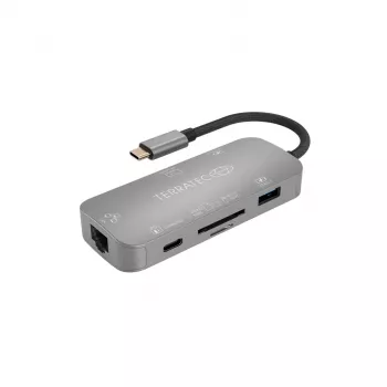Hub USB Terratec Connect C8 USB 2.0 Type-C cinzento
