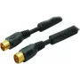 Cabo coaxial de antena ShiverPeaks 80205-128-GS, 100% blindado, fichas douradas
