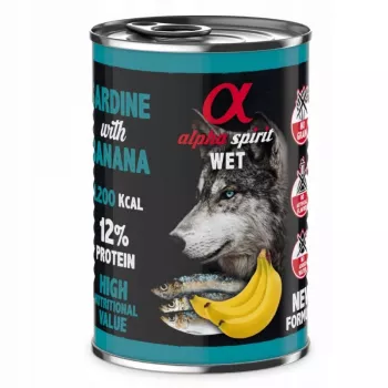 ALPHA SPIRIT WET sardinha com banana - comida húmida para cães - 400 g