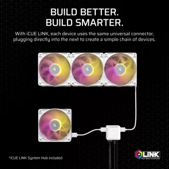 Ventoinhas Corsair iCUE LINK RX140 MAX RGB 14 cm branco 2 unid. 300-1600 RPM