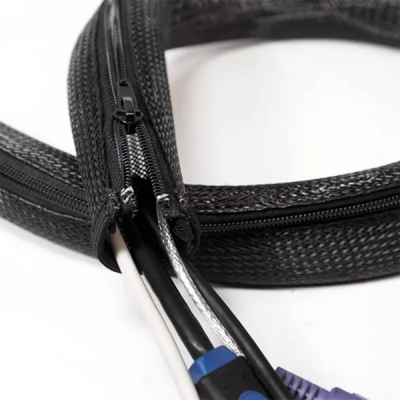Tubo para cabos LogiLink com fecho de correr, 2,0 m, cinzento em poliéster, resistente à abrasão, à tração e à deformação, resistente ao choque, - 1 unid. (KAB0074)