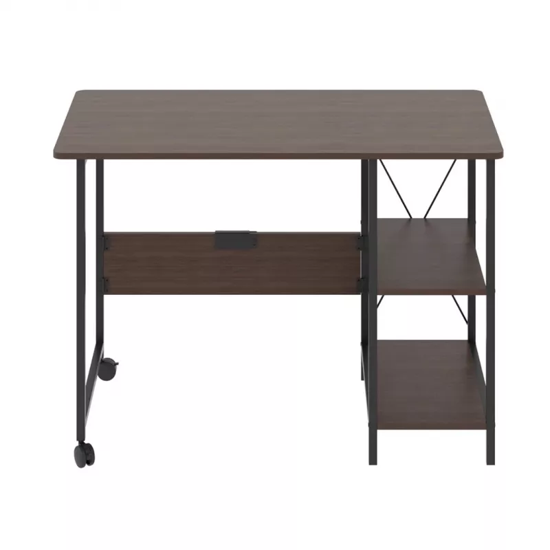 Mesa dobrável Loft Maclean, dimensões: 107x45x75 cm, máx. 150 kg, com tampo, cor nogueira escura, MC-411 B