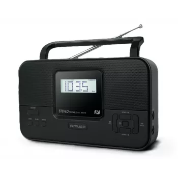 Rádio portátil muse M-087 MB — recetor FM, entrada AUX, saída para auscultadores, alimentação por pilhas