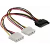 SATA 15 pinos para 2x conector fêmea Molex de 4 pinos 20 cm DeLOCK 65159