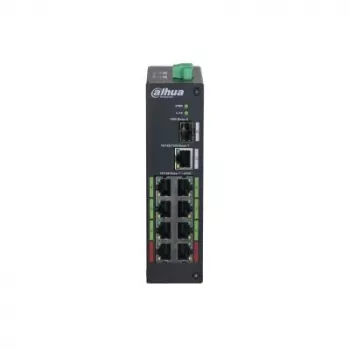 Switch DAHUA DH-LR2110-8ET-120 L2 8x Fast Ethernet (10/100) PoE, 48–57V, 8,8 Gbit/s, MAC 8000, preto