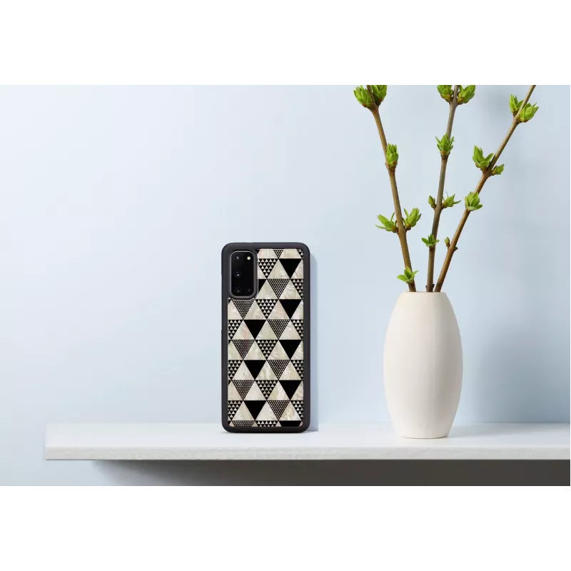 Capa de proteção iKins para Samsung Galaxy S20 – estrutura piramidal, preto