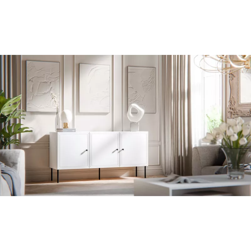 Cómoda 3D PALAZZO BIS 151x40x75 branco mate