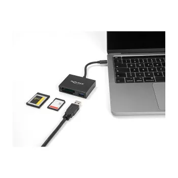 Leitor de cartões DeLOCK USB-C para cartões XQD e SD USB 5 Gbit/s