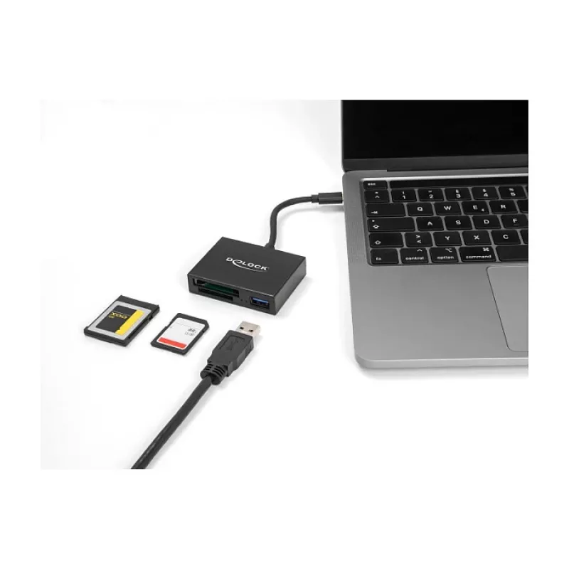 Leitor de cartões DeLOCK USB-C para cartões XQD e SD USB 5 Gbit/s