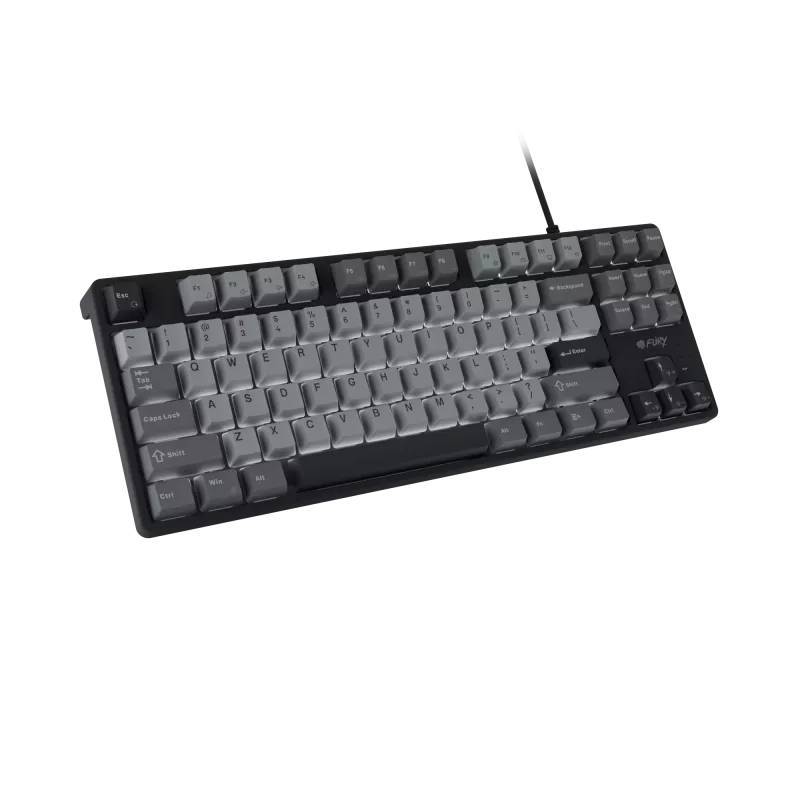 Teclado gaming NATEC Fury Kanabo K2 US branco retroiluminado mecânico preto-cinzento