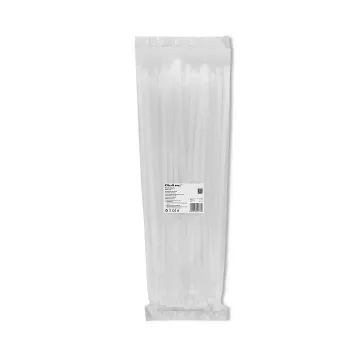 Conjunto de organizadores de cabos QOLTEC 52236 — 100 unid., branco
