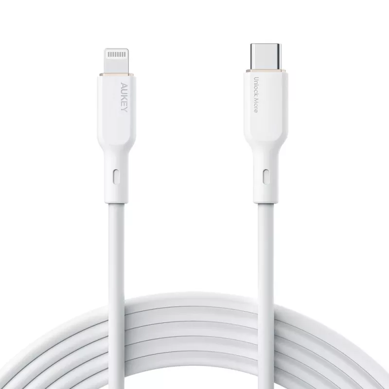 Cabo de silicone branco CB-SCL2 Lightning-USB-C USB Power Delivery USB-PD