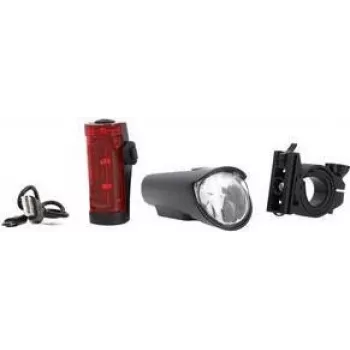 Conjunto de luz dianteira e traseira para bicicleta LED FISCHER 50688 — 45 lux, até 20 horas de autonomia