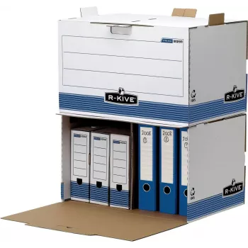 Caixa de arquivo Fellowes R-Kive PRIMA, branco-azul, em cartão 100% reciclado, 100% reciclável (0029901)
