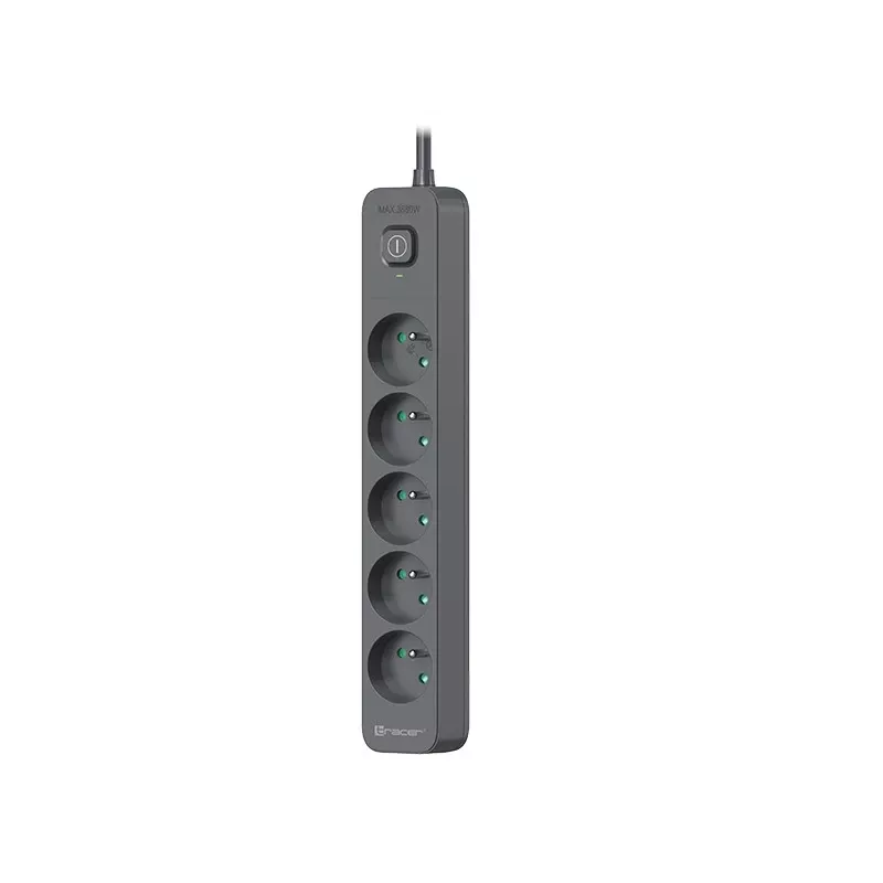 Régua de proteção contra sobretensões Power Line+ 3m Graphite (5 tomadas)