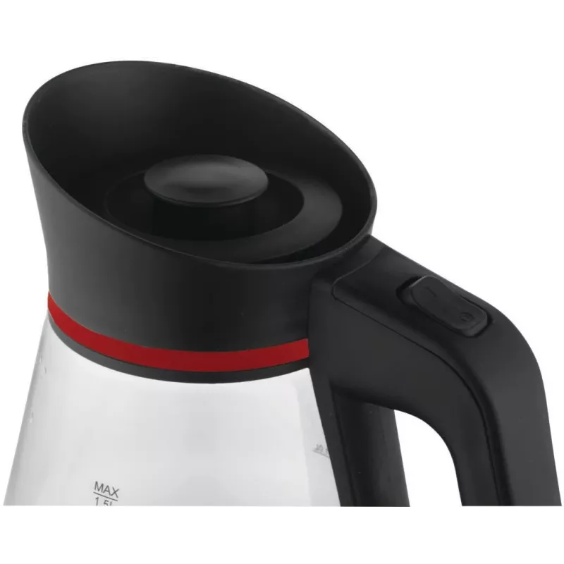 Chaleira elétrica PRIME3 1,5 L 2200 W vermelha transparente