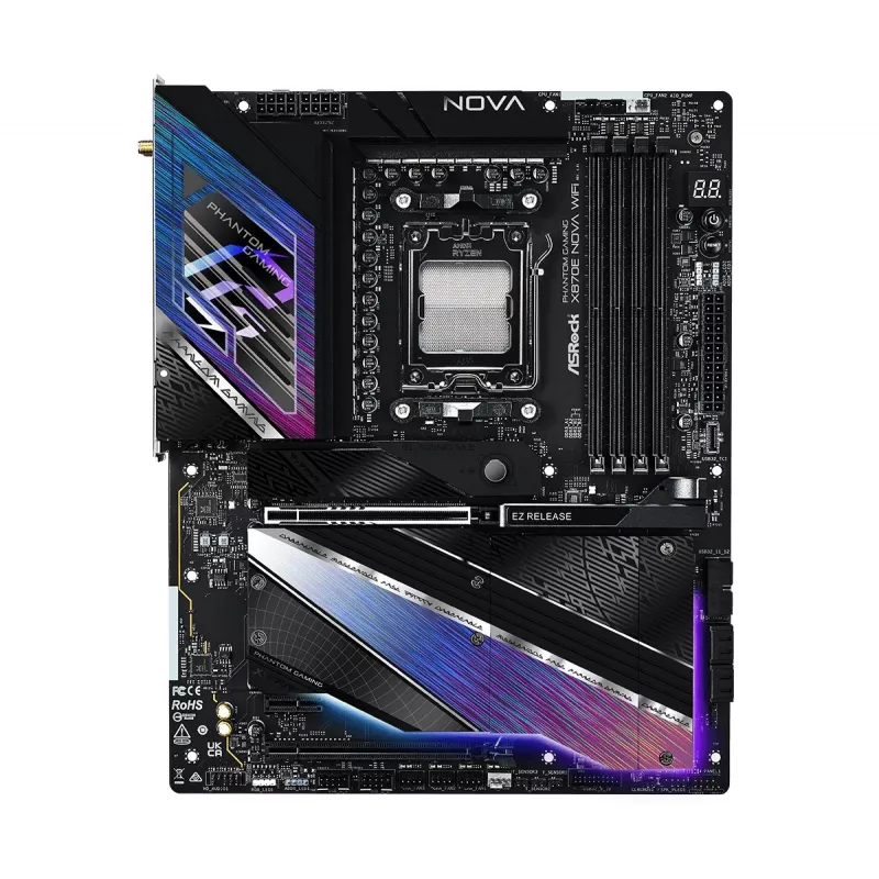 Placa-mãe ASRock X870 NOVA WIFI — AMD X870, socket AM5, ATX, 4× DIMM DDR5, 256 GB, Wi‑Fi 7, 2,5 GbE