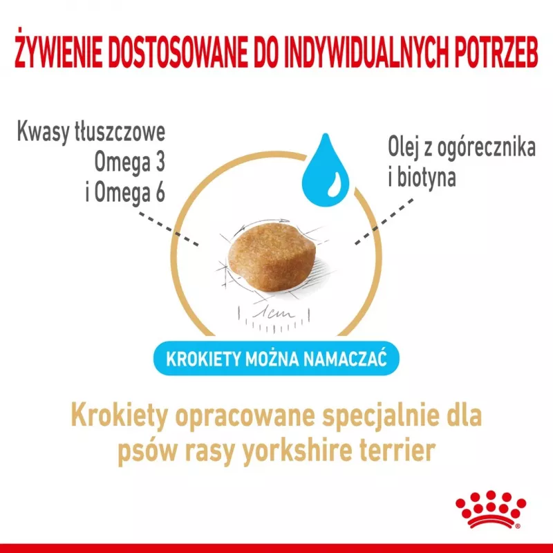 Comida seca para cães Royal Canin Yorkshire Terrier 8+ 1,5 kg — aves, sénior raça pequena, 29 % proteína, 18 % gordura