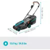 Corta-relvas a bateria PowerMax 37/36V P4A Ready-To-Use Set, 36 Volt (2x18V) (preto/cinzento, 2x bateria de iões de lítio 4,0Ah, POWER FOR ALL ALLIANCE)