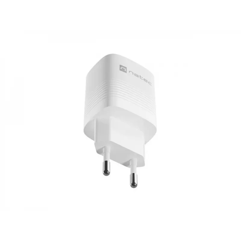 Carregador com fio para dispositivos móveis NATEC NUC-2140, 30W, USB-C PD 3.0 + USB-A, Samsung AFC, branco