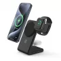 Carregador de interior Crong CRG-MSPS-BLK para smartwatch preto Lightning USB sem fios