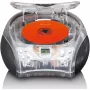 Rádio portátil com leitor de CD Lenco SCD-24TR — FM, saída de 4W, LCD, antena telescópica, alimentação por rede/pilhas, 6 pilhas C