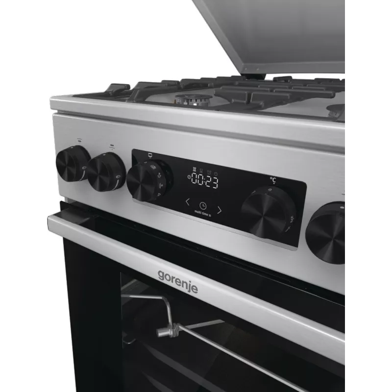 Gorenje GKS5C71XF fogão independente com forno prateado