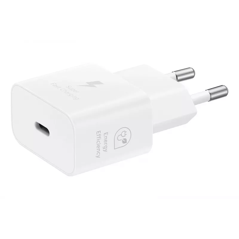 Carregador USB-C de parede Samsung EP-T2510 25W branco, carregador rápido universal para interior com PPS