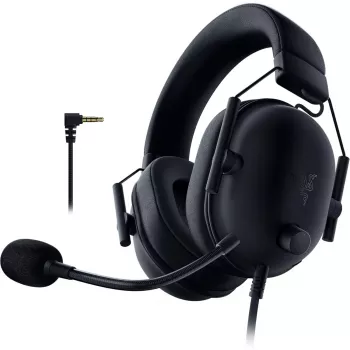 Headset gaming com fios Razer BlackShark V2 X — binural, 3,5 mm, 32 Ω, 12–28000 Hz, microfone de haste -42 dB, 270 g