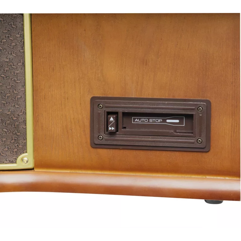 Denver MCR-50MK3 aparelhagem retro com gira-discos, CD/MP3, leitor de cassetes e rádio, 2 x 2,5 W, acabamento em madeira