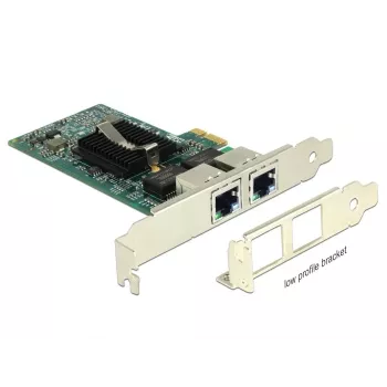 Delock placa PCIe 2x Gigabit LAN adaptador de rede