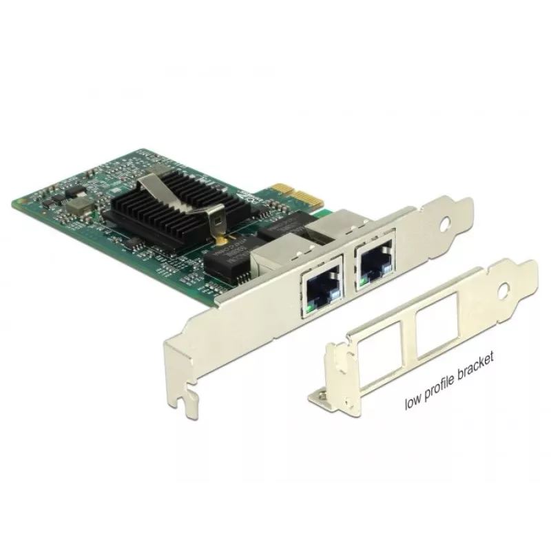 Delock placa PCIe 2x Gigabit LAN adaptador de rede