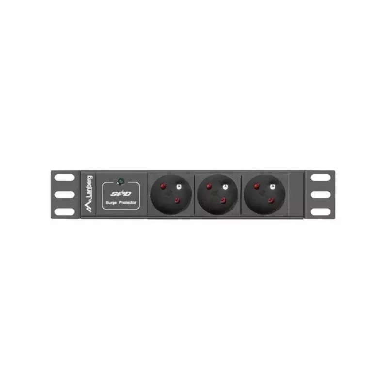 Unidade de distribuição de energia (PDU) Lanberg PDU-03F-0200-BK 1U preto 3 saídas AC (PDU-03E-0200-IEC-BK)
