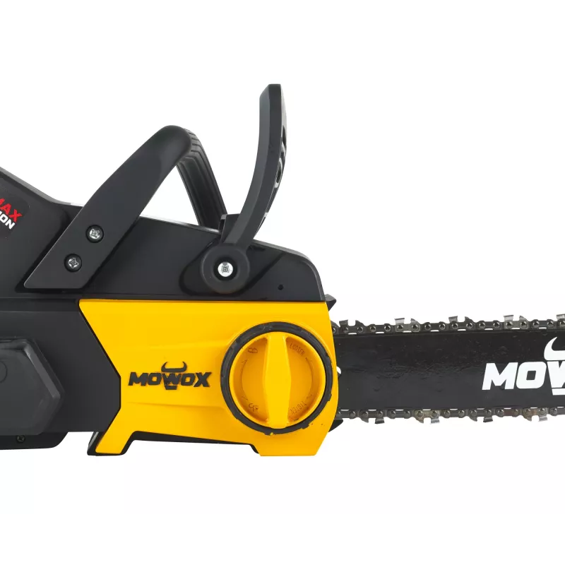 Motosserra com bateria MoWox ECS 4062 Li — 62 V iões de lítio, tensão da corrente sem ferramentas (apenas corpo, sem bateria/carregador)