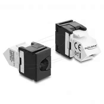 Módulo Keystone DELOCK conector fêmea RJ45 para LSA Cat.6 45° angular não blindado preto