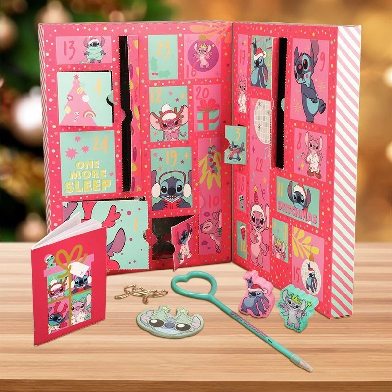 Calendário do Advento Paladone Stitch Papelaria 24 dias com 24 artigos de papelaria únicos
