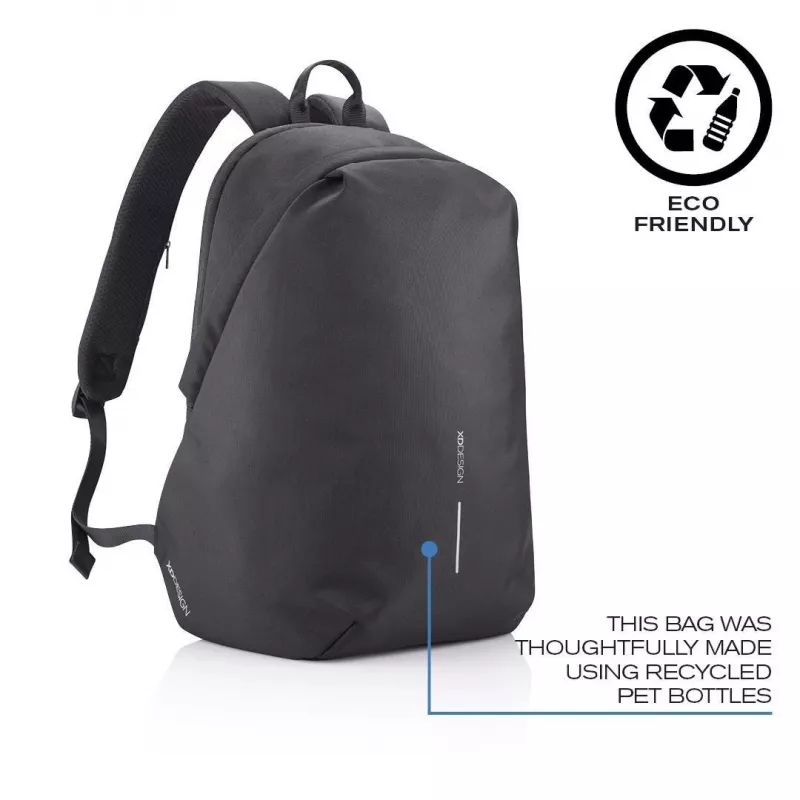 Mochila de lazer XDDESIGN Bobby Soft com compartimento para portátil de 15,6 polegadas, 16 l, PET, preto