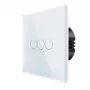 Interruptor de parede tátil Spring 3 vias vidro branco — Modelo 0
