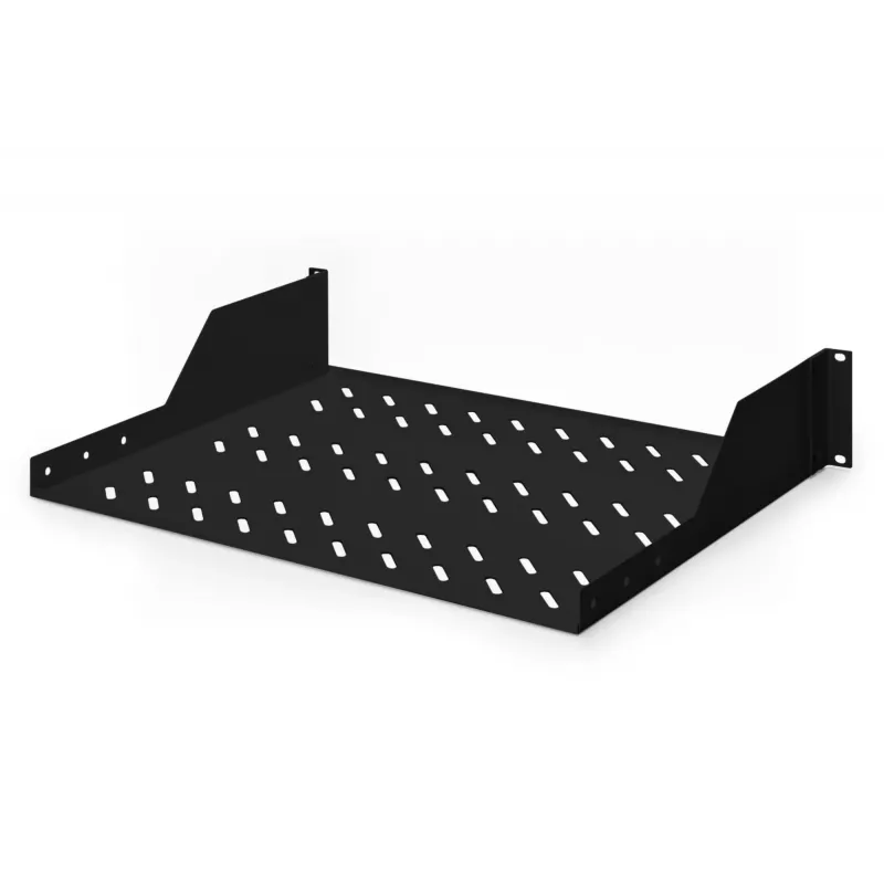 Digitus | Prateleira 2U para racks | DN-19 TRAY-2-SW | preto | Perfeita para armazenar componentes não adequados para 483 mm (19