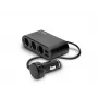 Carregador USB para automóvel SAVIO SA-024 — carregador universal para dispositivos móveis, entrada 12–24 V, saída 5 V, preto, isqueiro