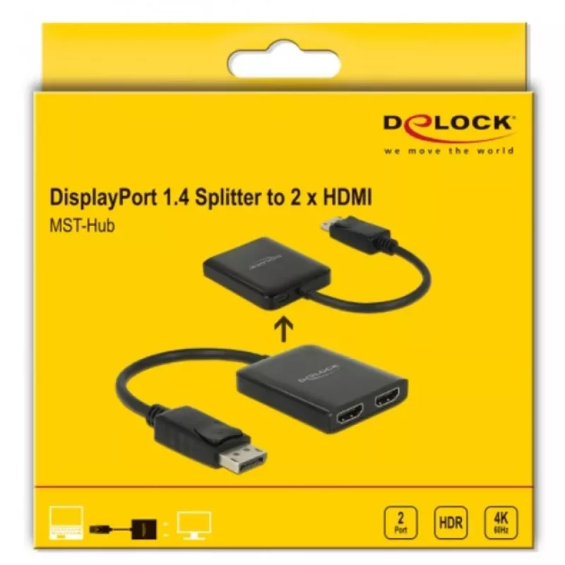 Splitter de vídeo DeLOCK 87769 DisplayPort para 2x HDMI