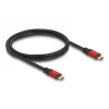 DeLOCK Cabo USB Type-C Macho para Macho 10 Gbps PD 3.0 100 W 1 m Vermelho Metal