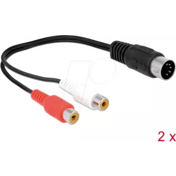 Cabo de áudio DeLOCK 85835 0,2 m DIN (5 pinos) 2 x RCA preto